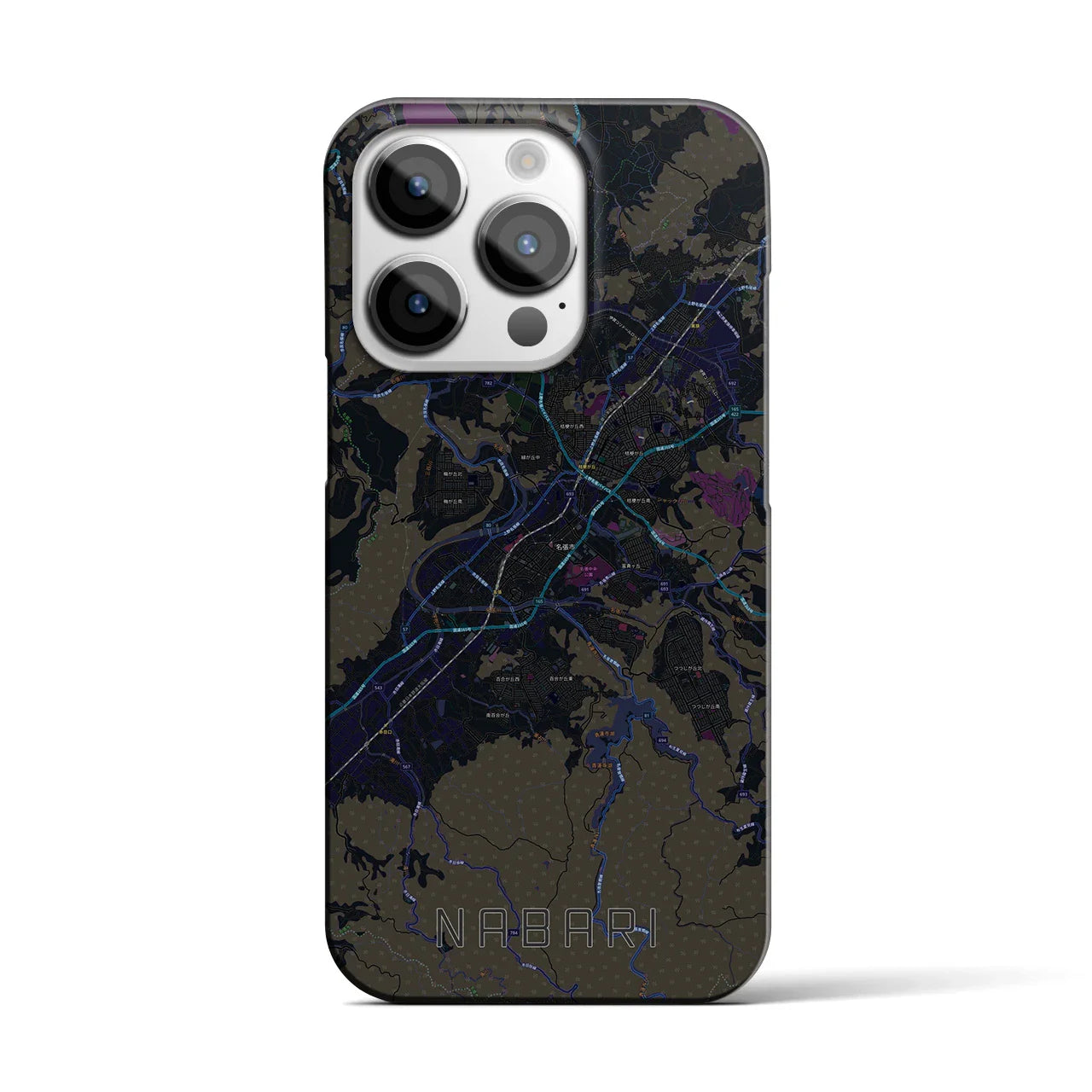 【名張(三重県)】地図柄iPhoneケース(バックカバータイプ)