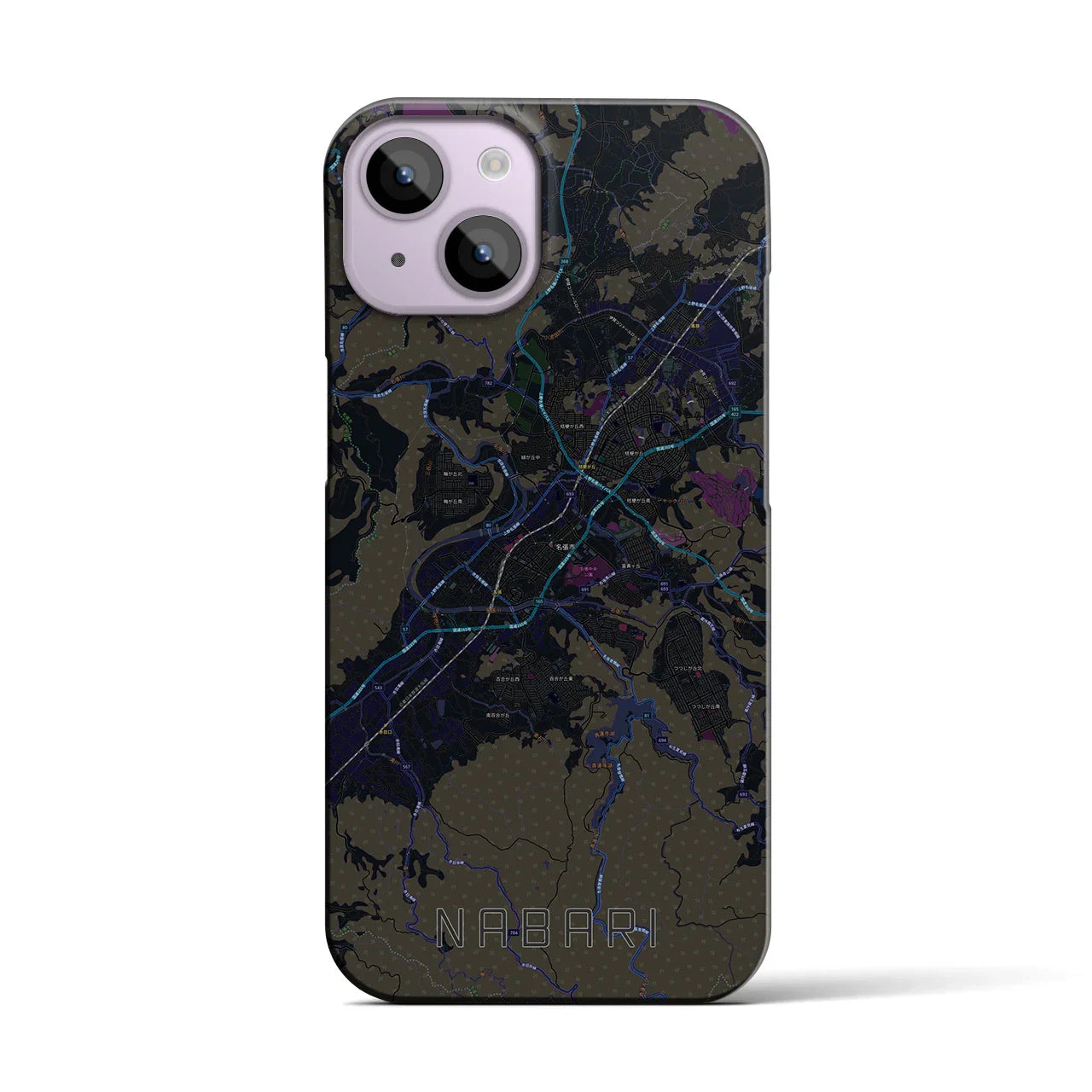 【名張(三重県)】地図柄iPhoneケース(バックカバータイプ)