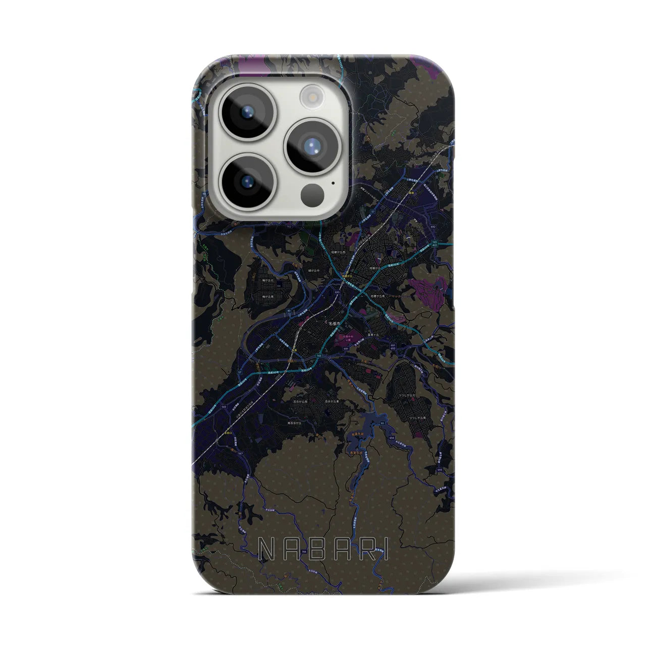 【名張(三重県)】地図柄iPhoneケース(バックカバータイプ)
