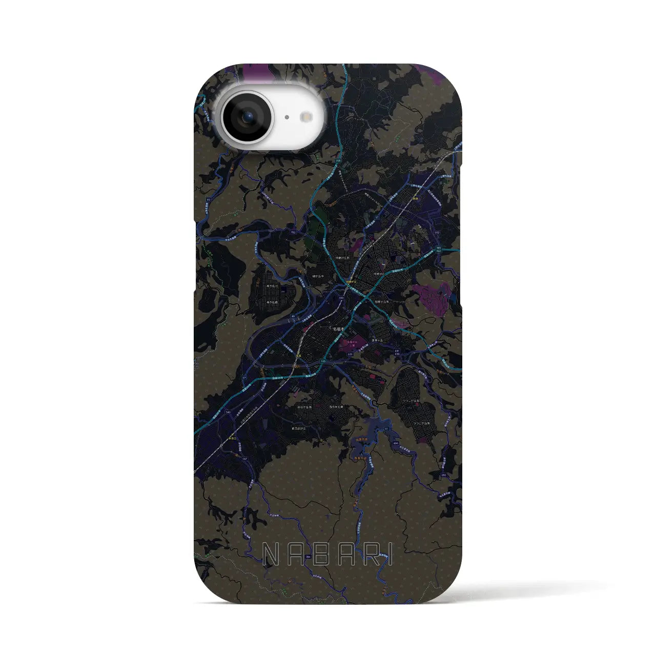 【名張(三重県)】地図柄iPhoneケース(バックカバータイプ)