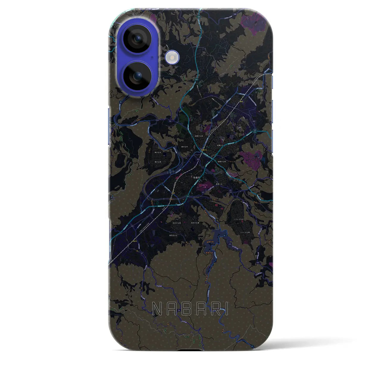 【名張(三重県)】地図柄iPhoneケース(バックカバータイプ)