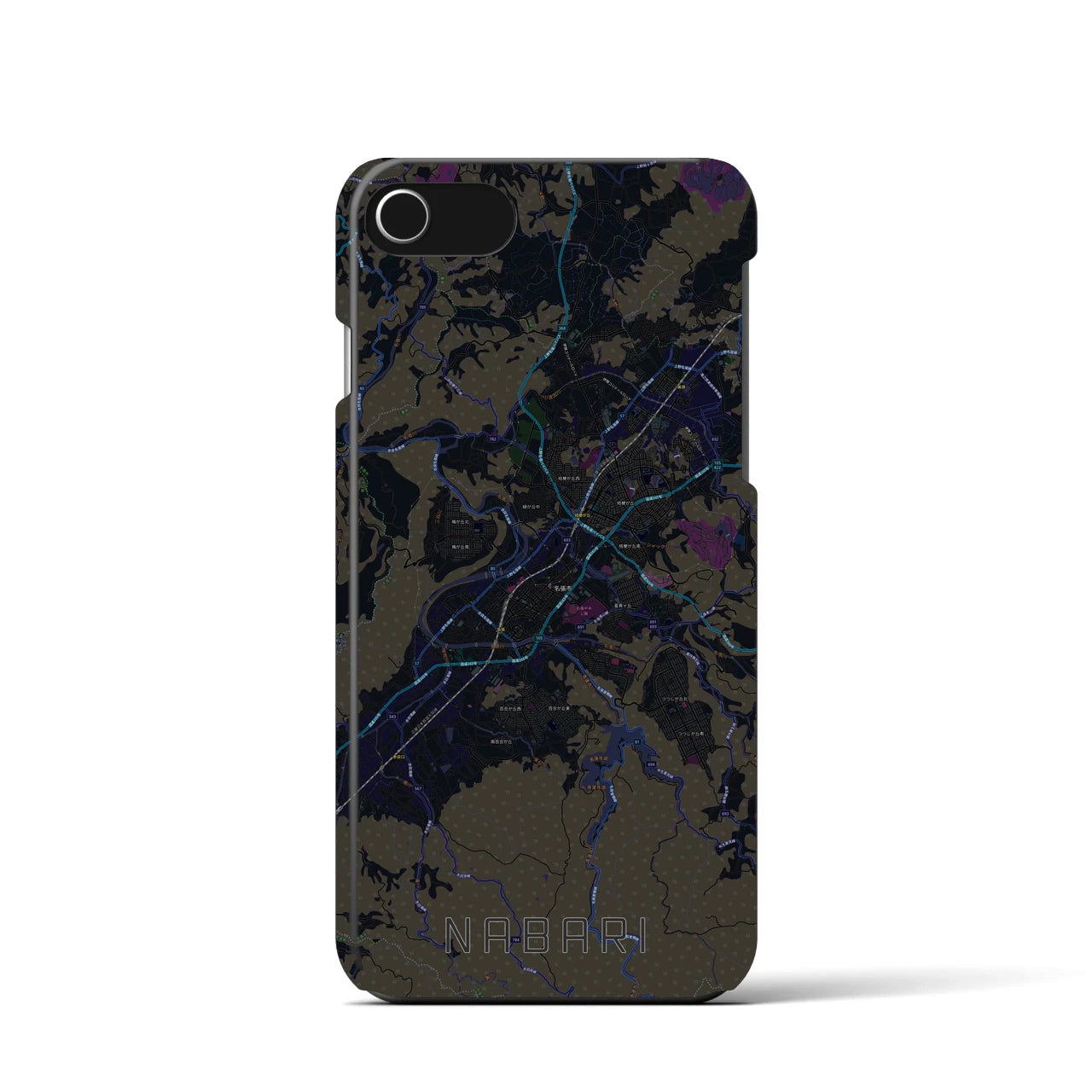 【名張(三重県)】地図柄iPhoneケース(バックカバータイプ)