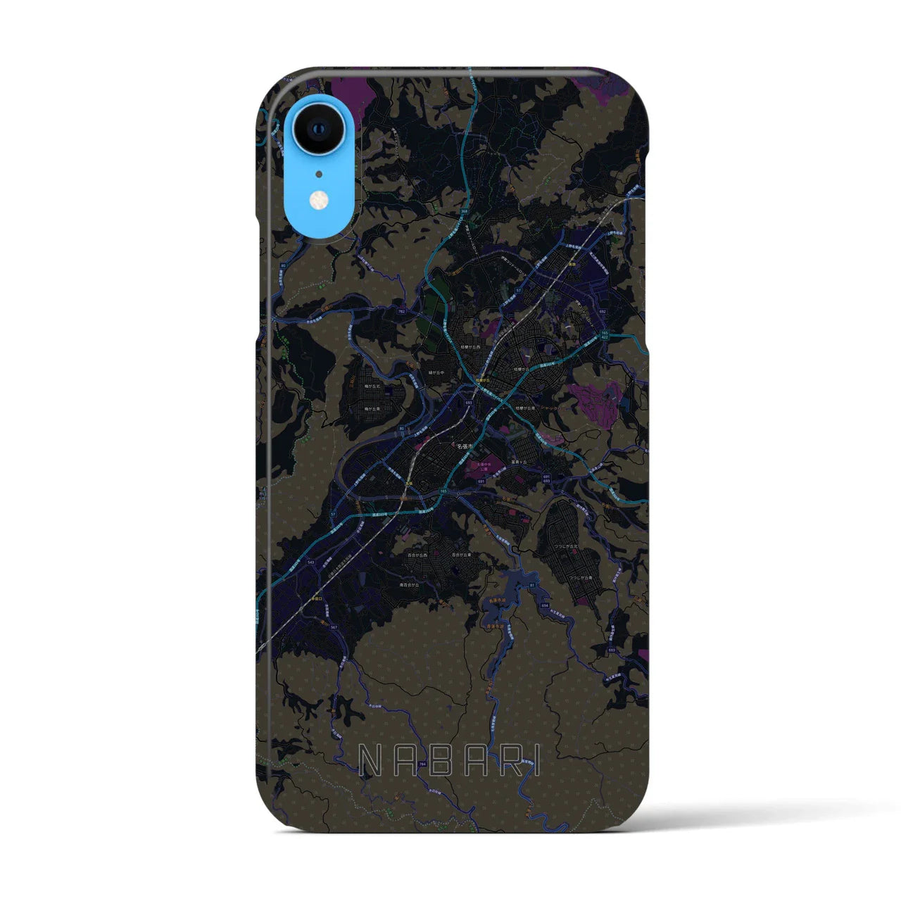 【名張(三重県)】地図柄iPhoneケース(バックカバータイプ)