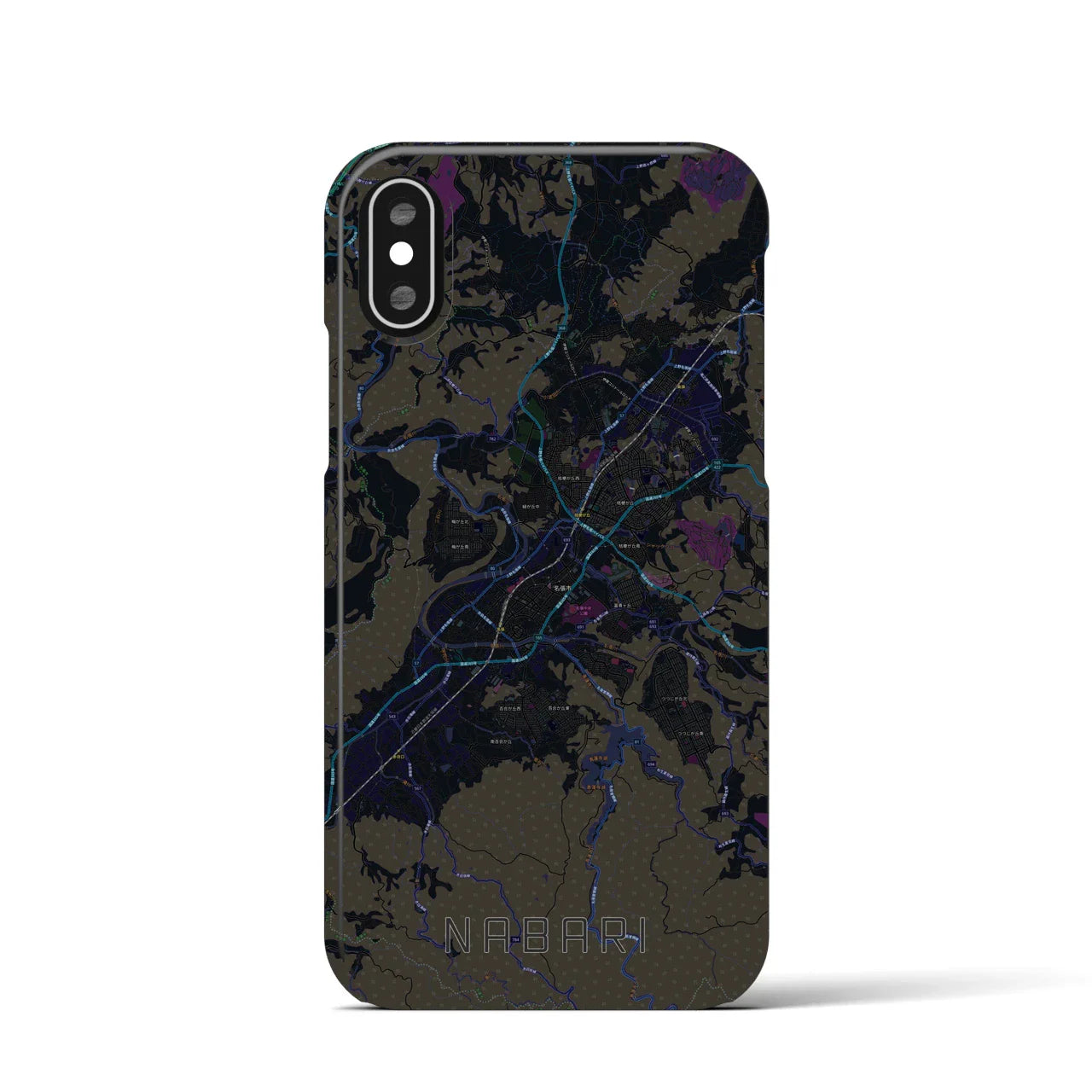 【名張(三重県)】地図柄iPhoneケース(バックカバータイプ)