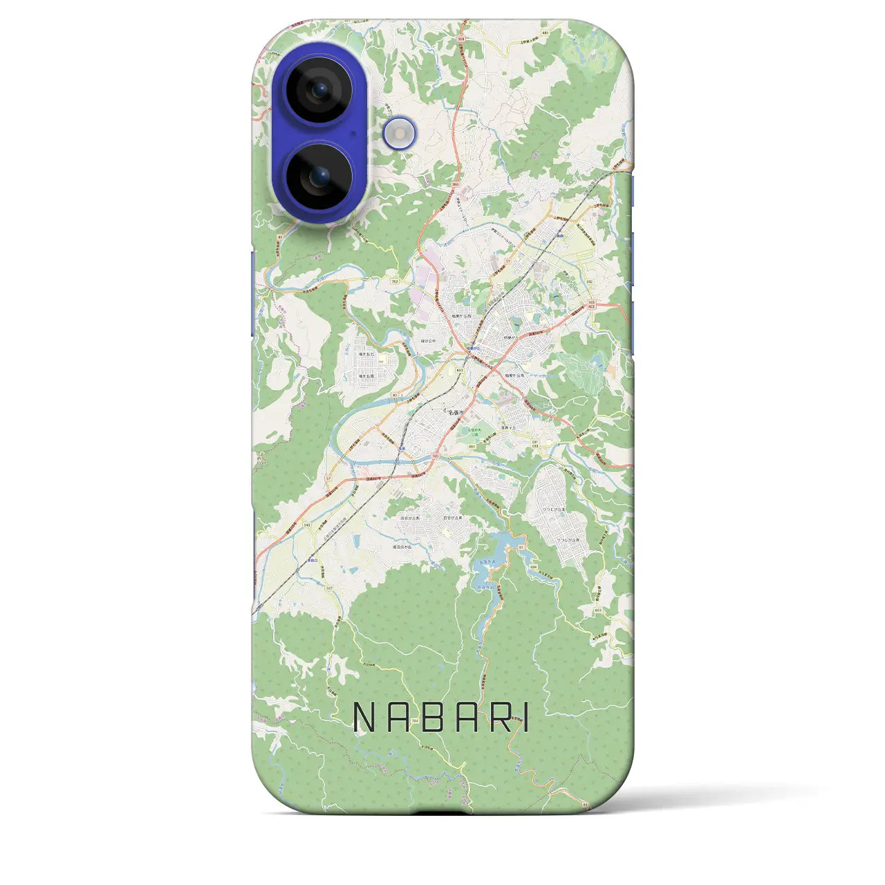 【名張(三重県)】地図柄iPhoneケース(バックカバータイプ)ナチュラル・iPhone 16 Pro Max 用