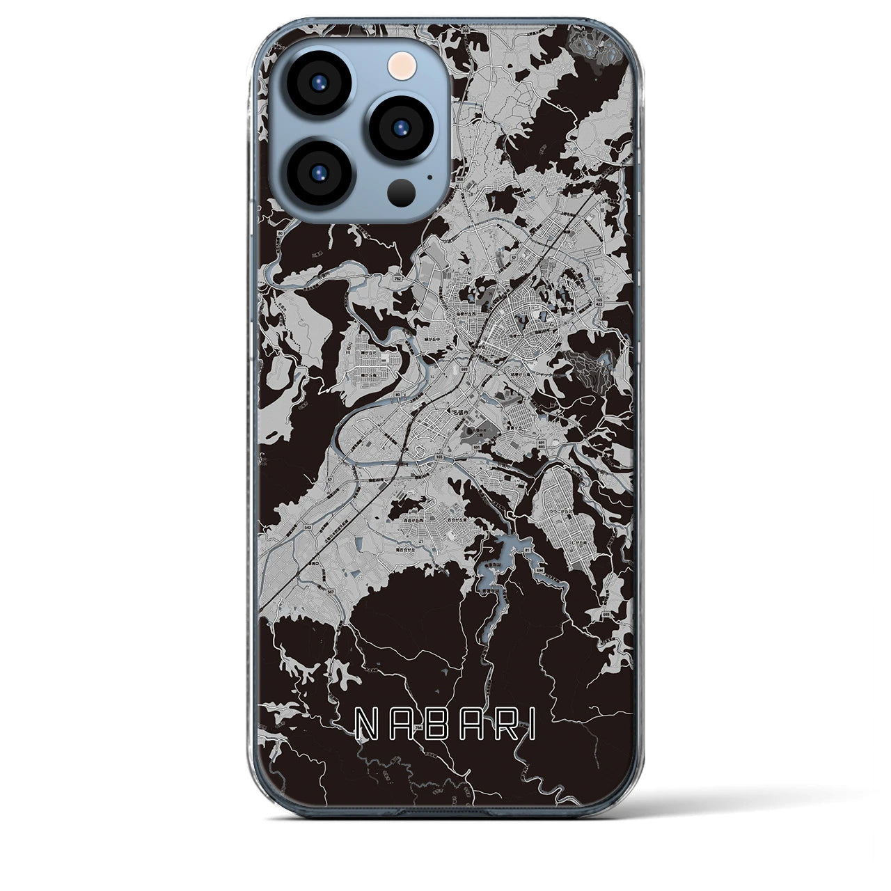 【名張(三重県)】地図柄iPhoneケース(クリアタイプ)