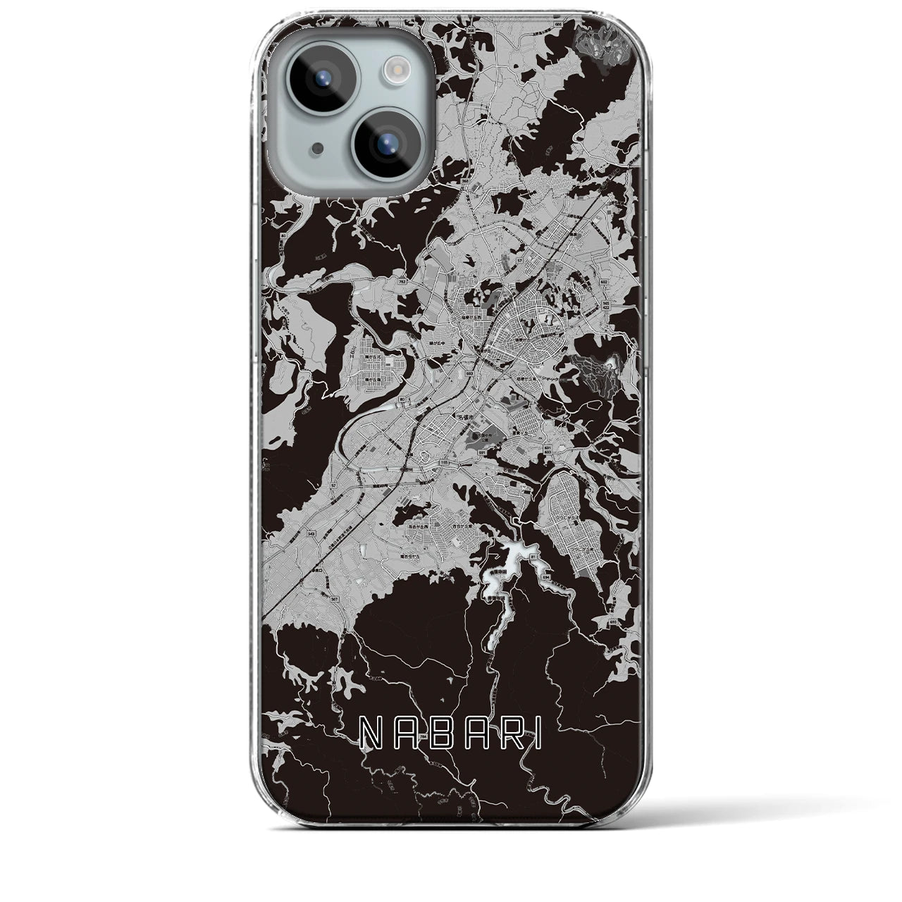 【名張(三重県)】地図柄iPhoneケース(クリアタイプ)