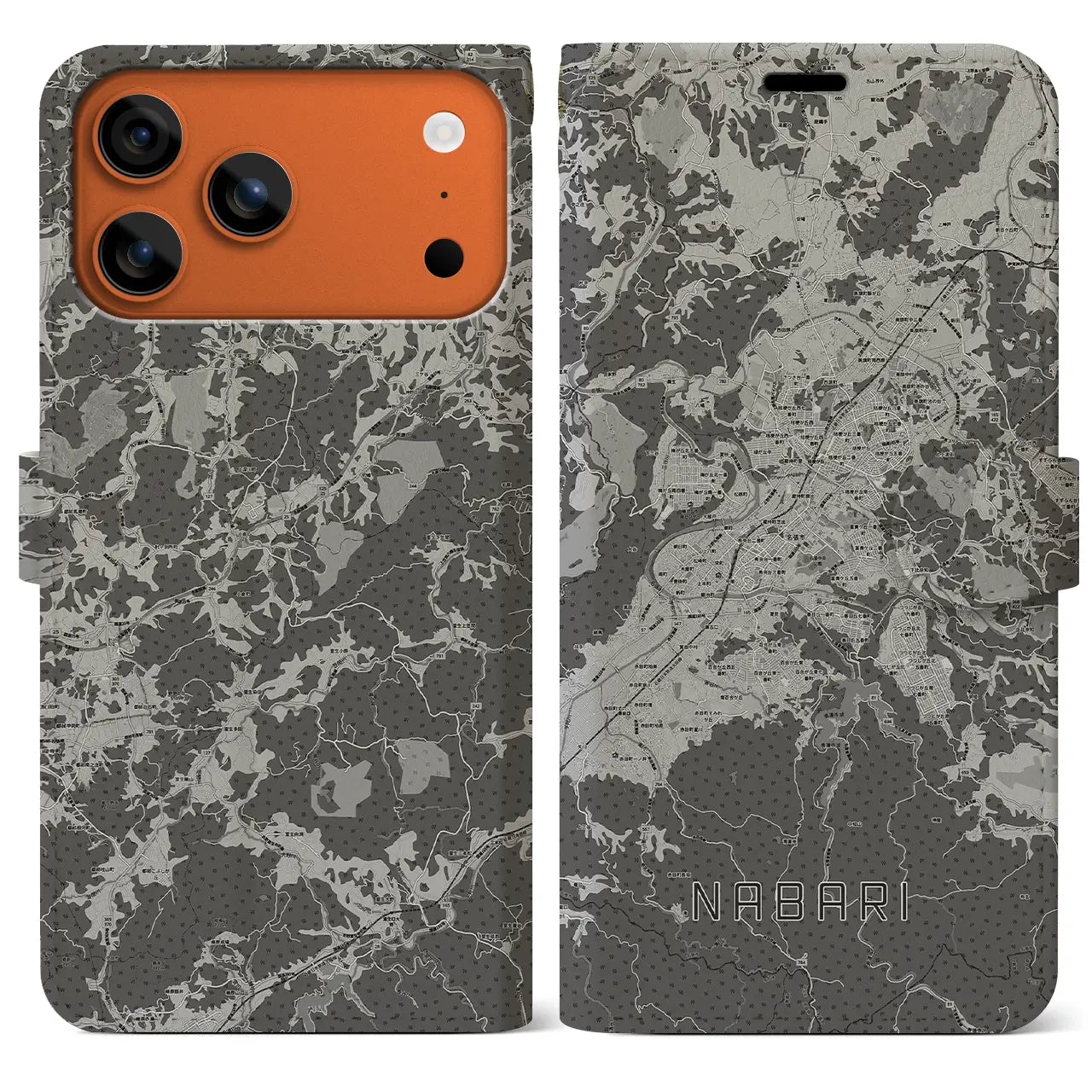 【名張(三重県)】地図柄iPhoneケース(手帳タイプ)