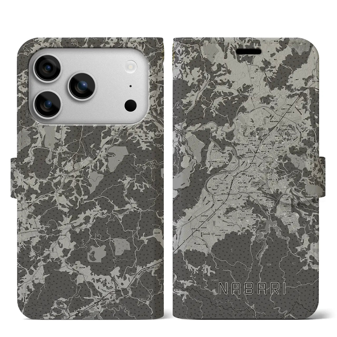 【名張(三重県)】地図柄iPhoneケース(手帳タイプ)