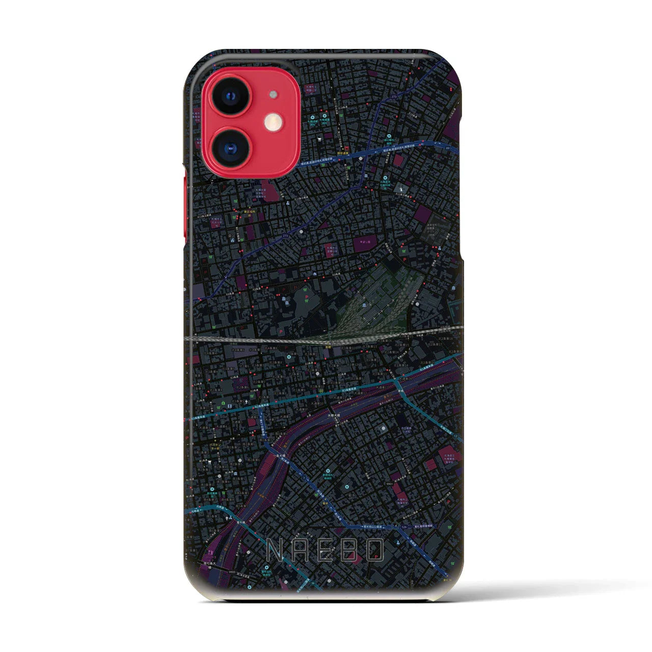 【苗穂(北海道)】地図柄iPhoneケース(バックカバータイプ)