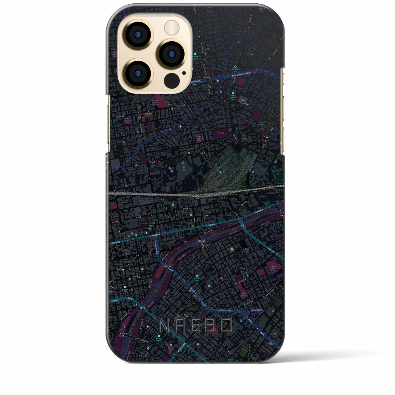 【苗穂(北海道)】地図柄iPhoneケース(バックカバータイプ)