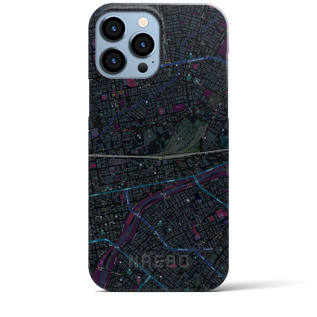 【苗穂(北海道)】地図柄iPhoneケース(バックカバータイプ)