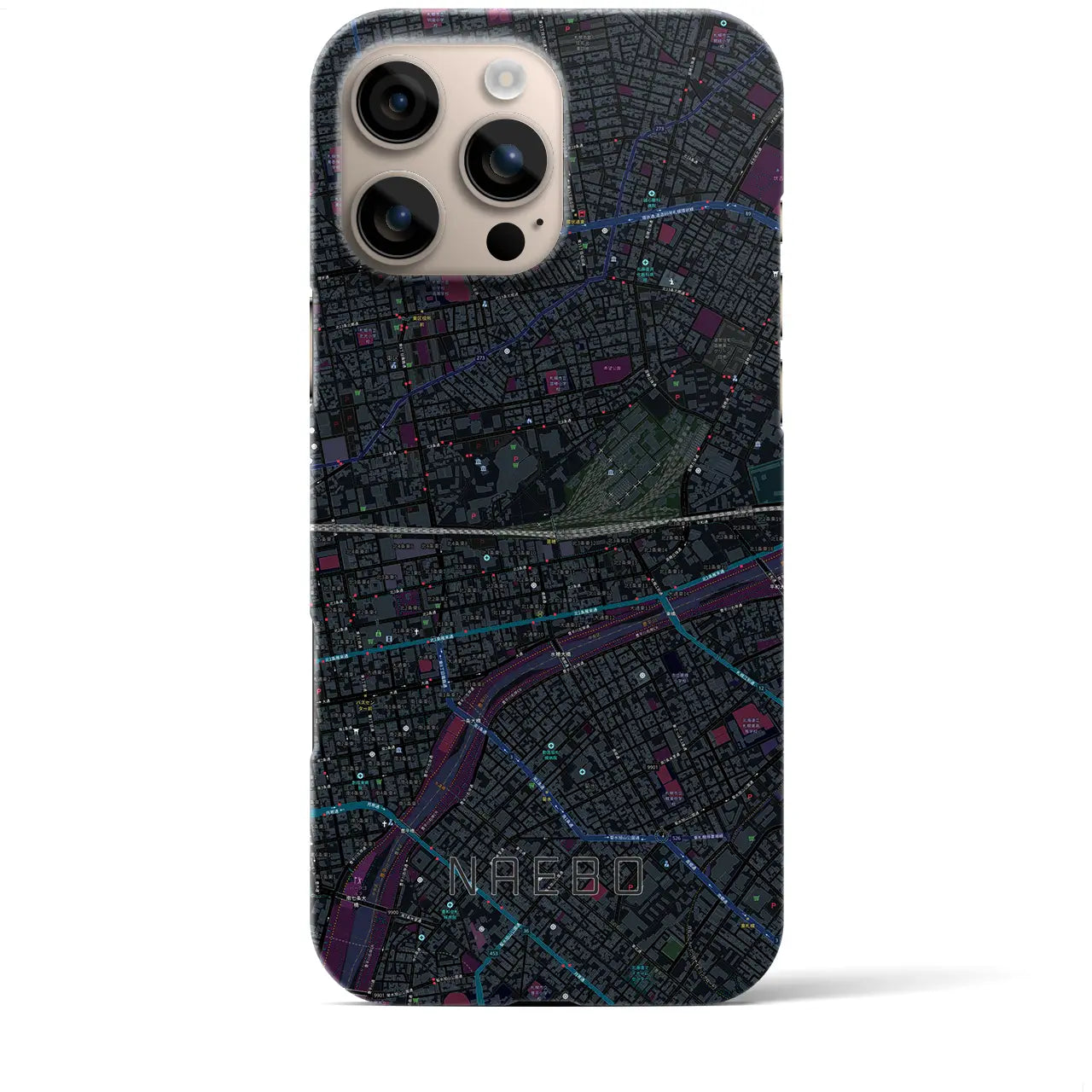 【苗穂(北海道)】地図柄iPhoneケース(バックカバータイプ)