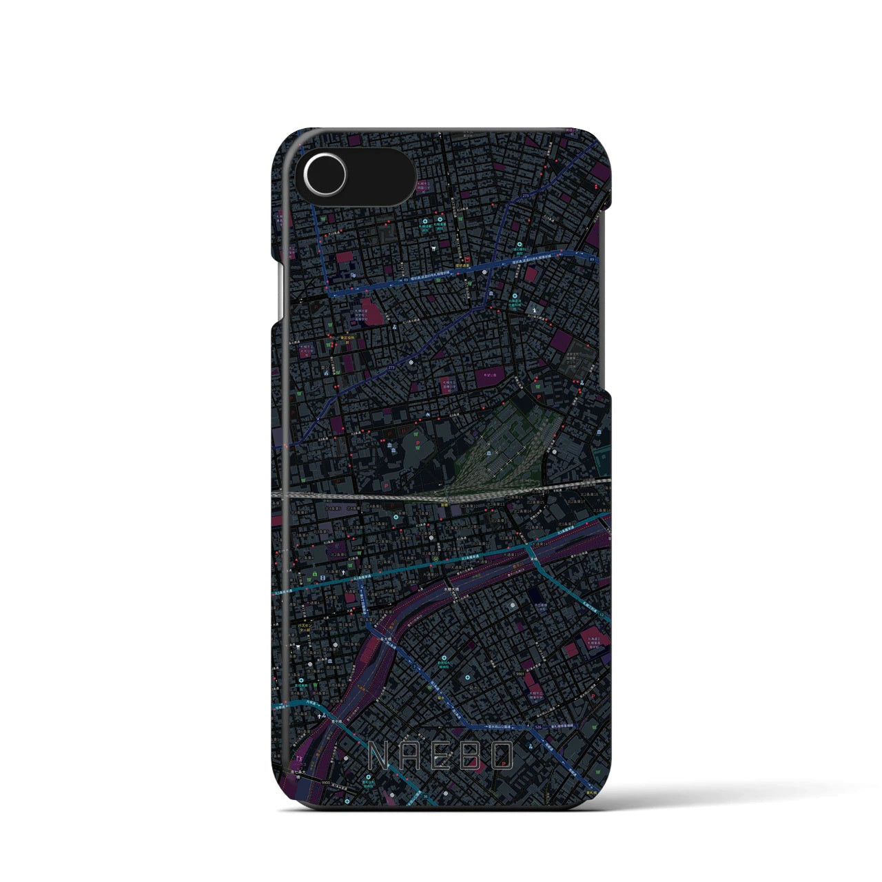 【苗穂(北海道)】地図柄iPhoneケース(バックカバータイプ)