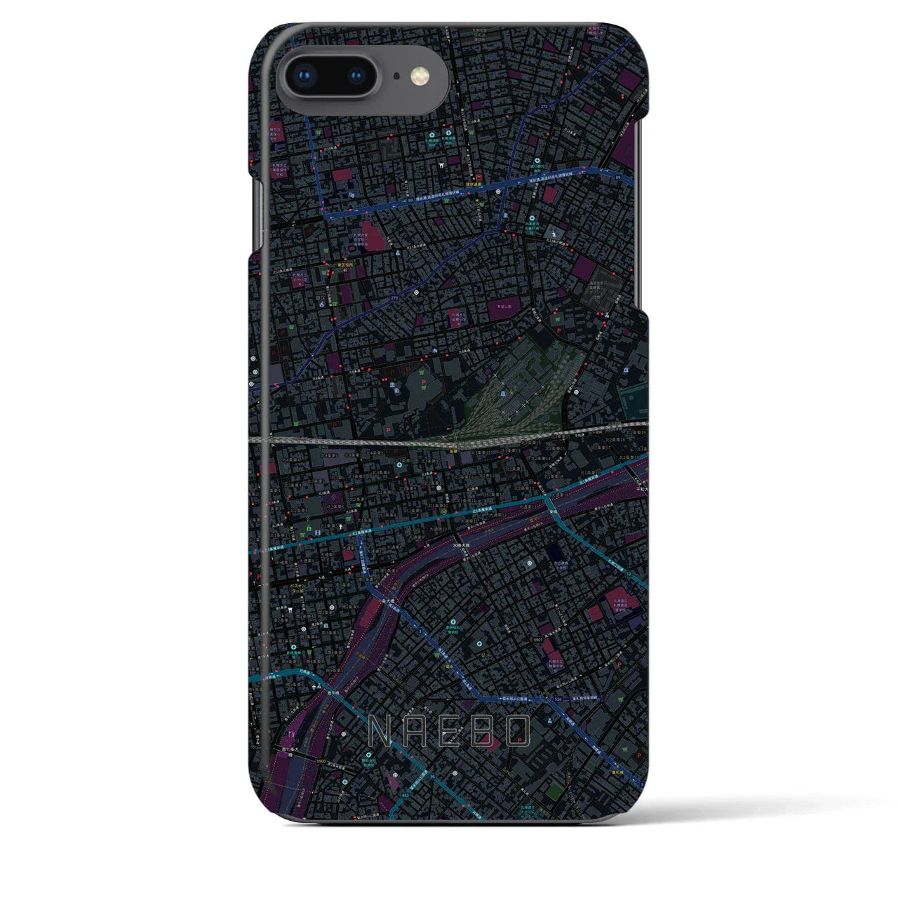 【苗穂(北海道)】地図柄iPhoneケース(バックカバータイプ)