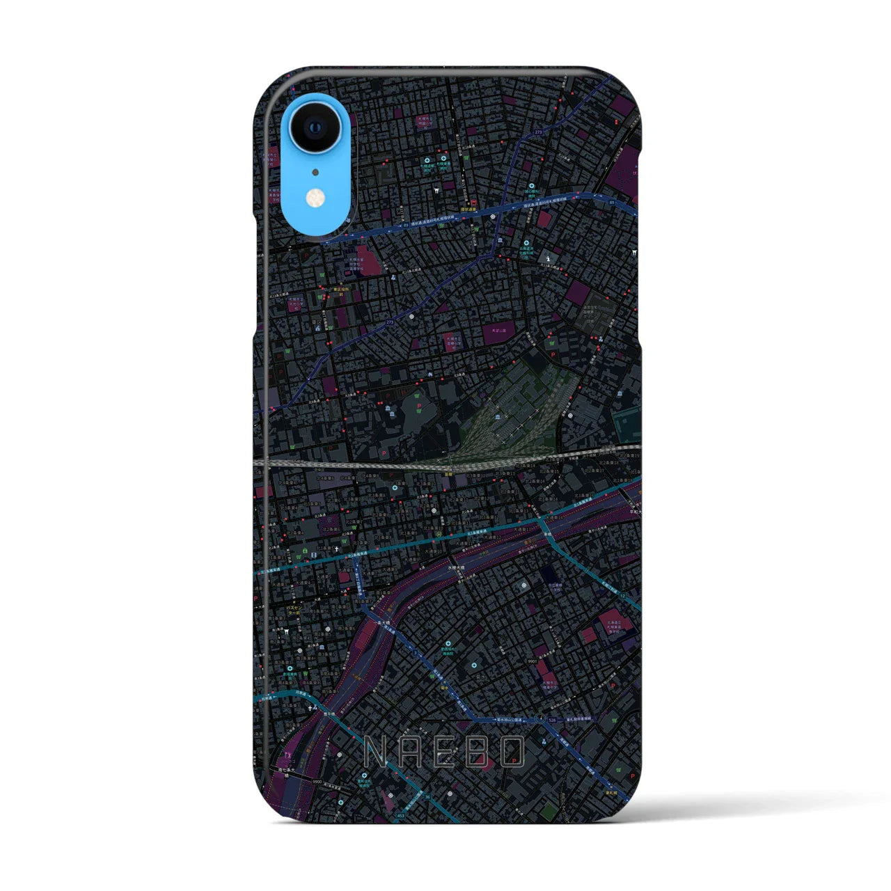 【苗穂(北海道)】地図柄iPhoneケース(バックカバータイプ)