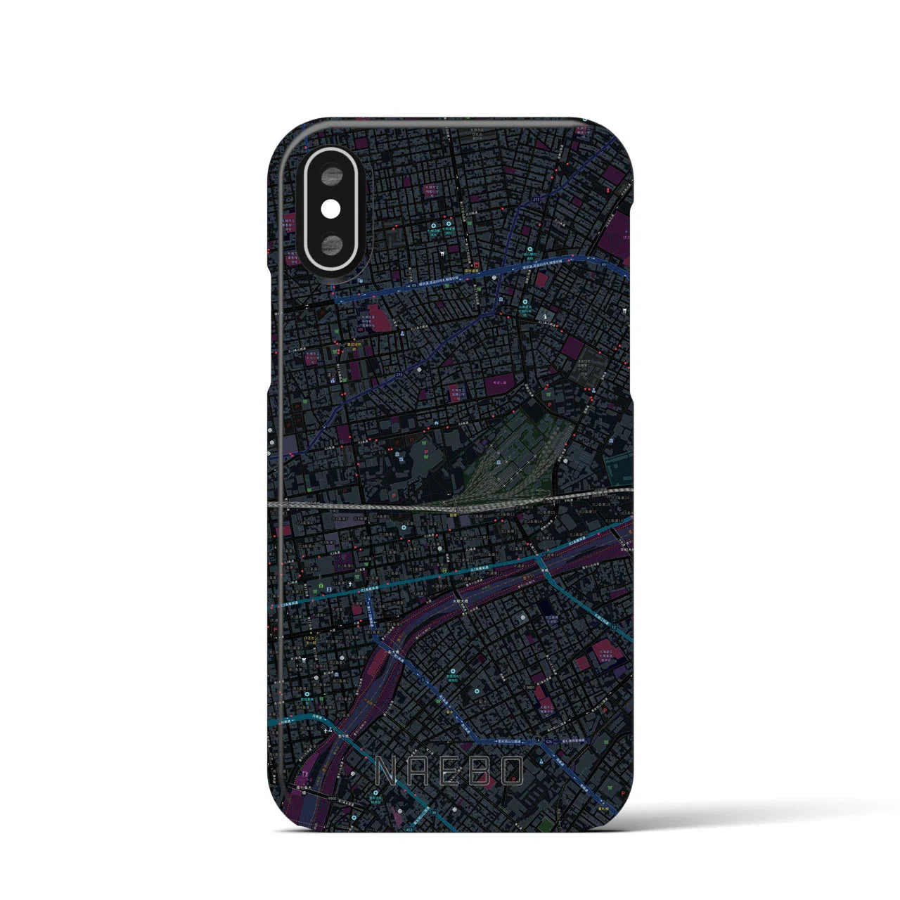 【苗穂(北海道)】地図柄iPhoneケース(バックカバータイプ)