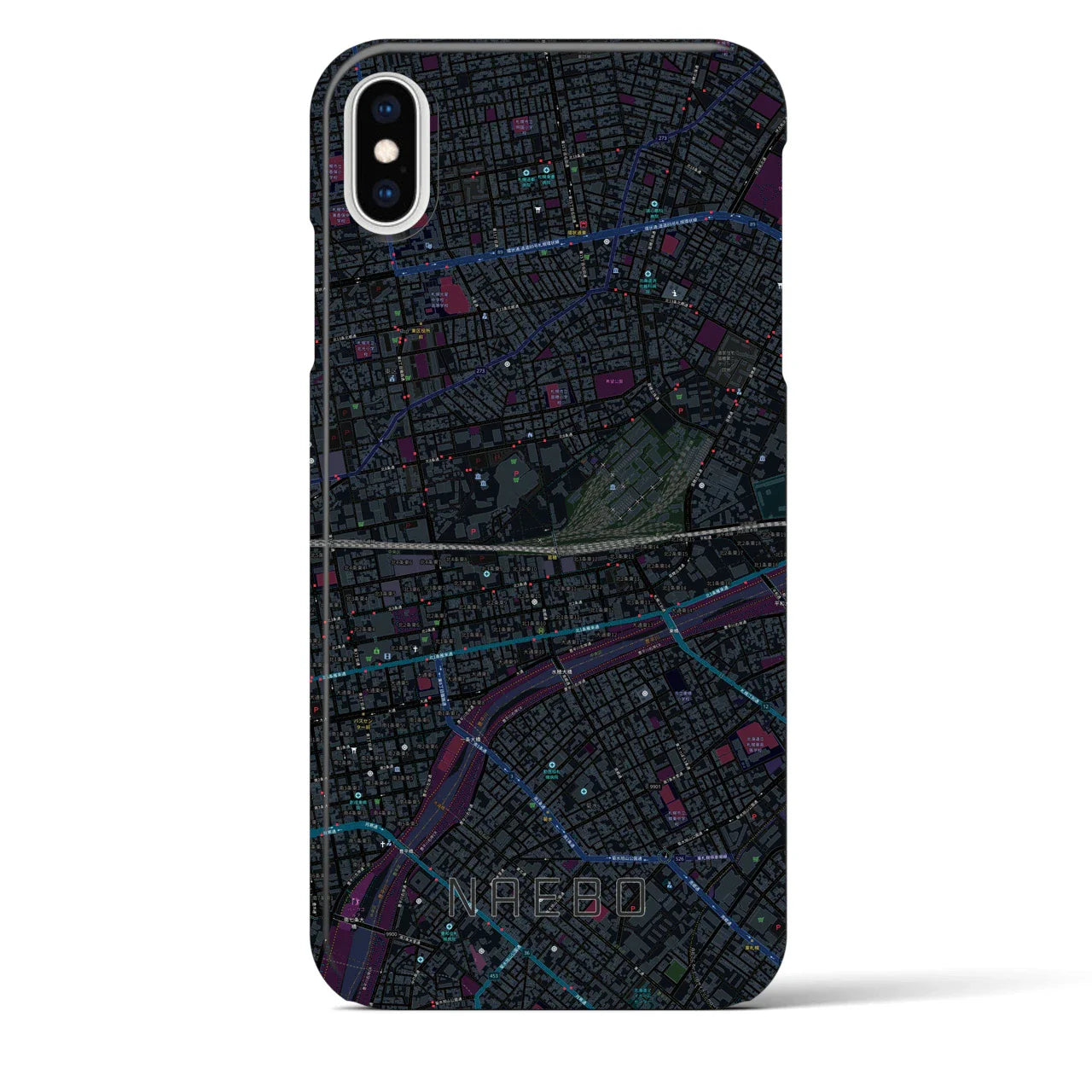 【苗穂(北海道)】地図柄iPhoneケース(バックカバータイプ)