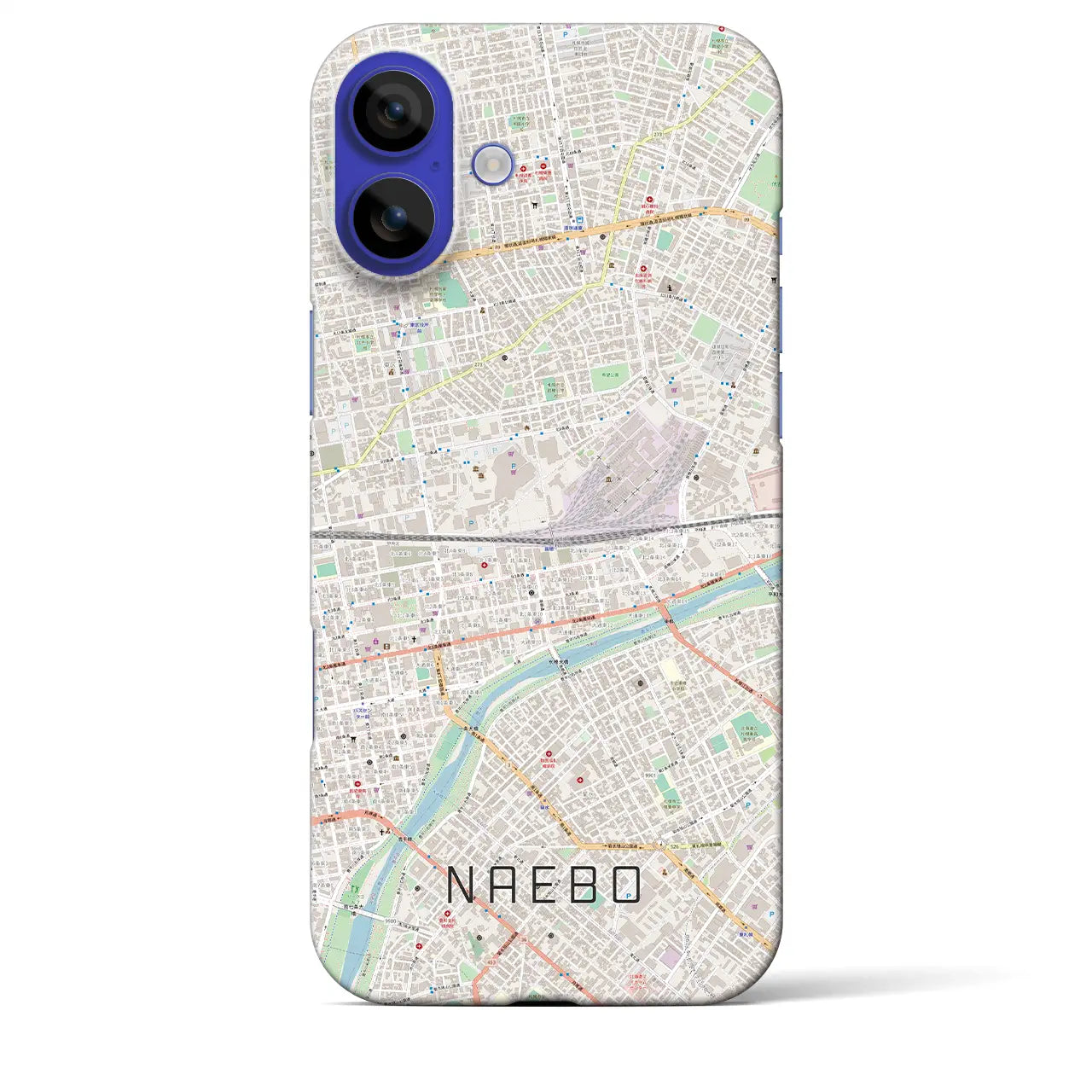 【苗穂(北海道)】地図柄iPhoneケース(バックカバータイプ)ナチュラル・iPhone 16 Pro Max 用