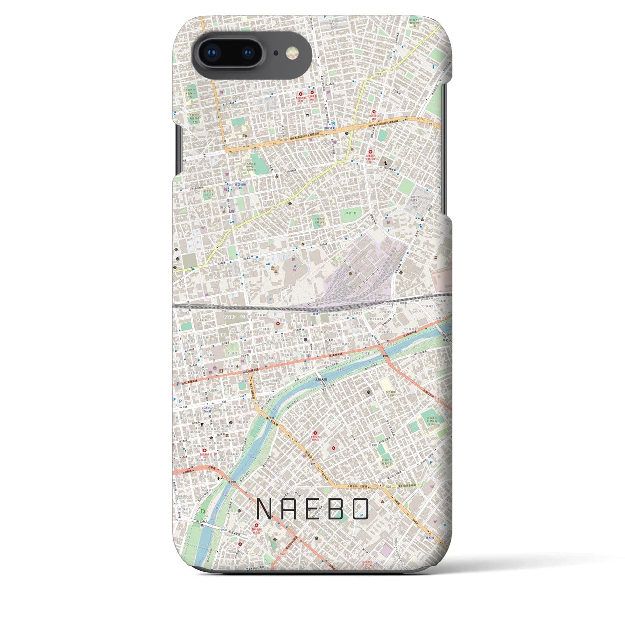 【苗穂(北海道)】地図柄iPhoneケース(バックカバータイプ)