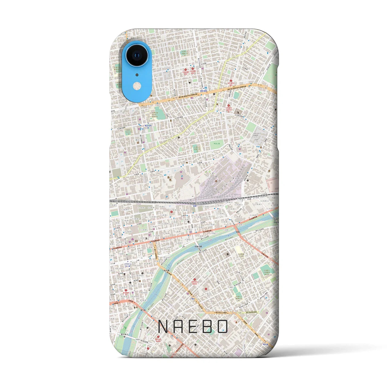 【苗穂(北海道)】地図柄iPhoneケース(バックカバータイプ)