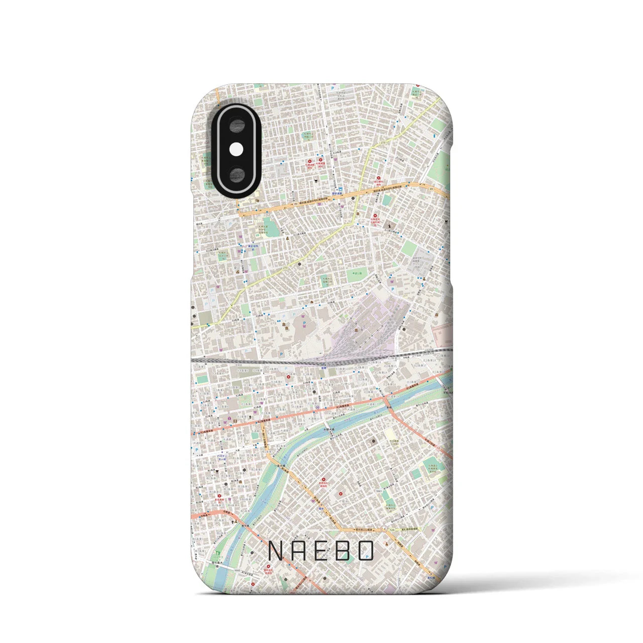 【苗穂(北海道)】地図柄iPhoneケース(バックカバータイプ)