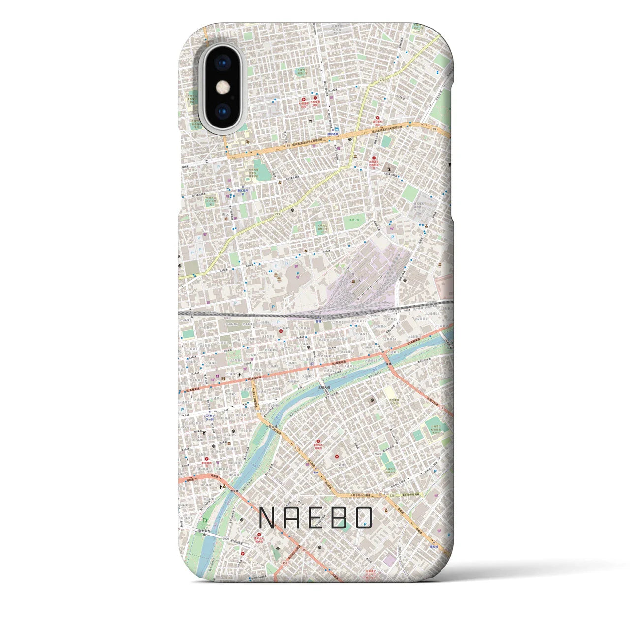 【苗穂(北海道)】地図柄iPhoneケース(バックカバータイプ)