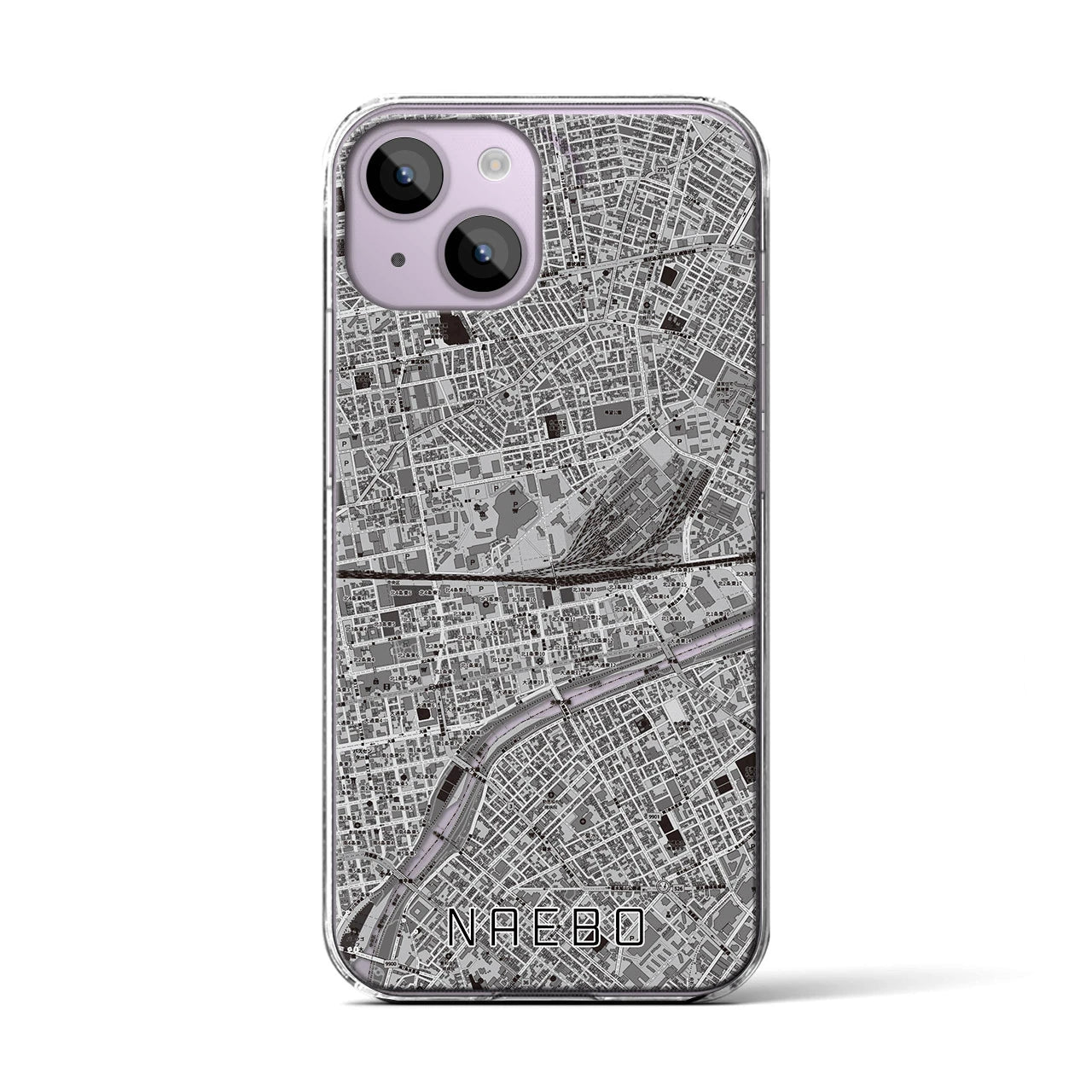 【苗穂(北海道)】地図柄iPhoneケース(クリアタイプ)