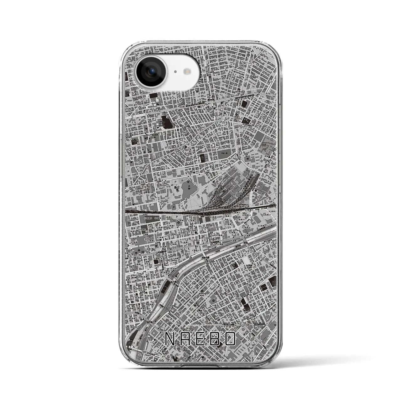 【苗穂(北海道)】地図柄iPhoneケース(クリアタイプ)