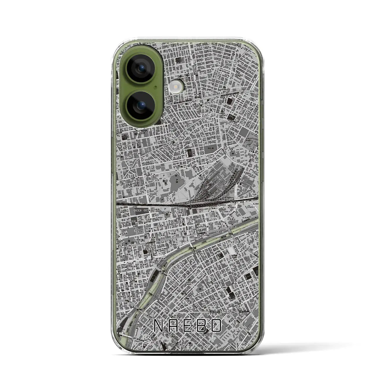 【苗穂(北海道)】地図柄iPhoneケース(クリアタイプ)