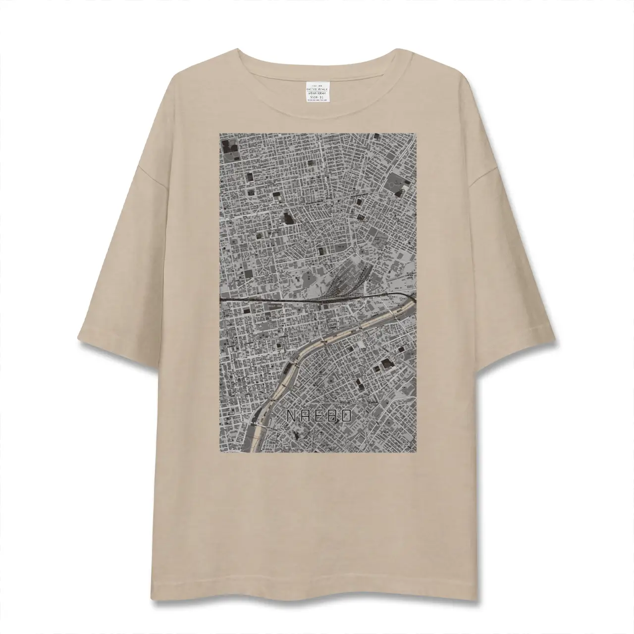 【苗穂(北海道)】地図柄ビッグシルエットTシャツ