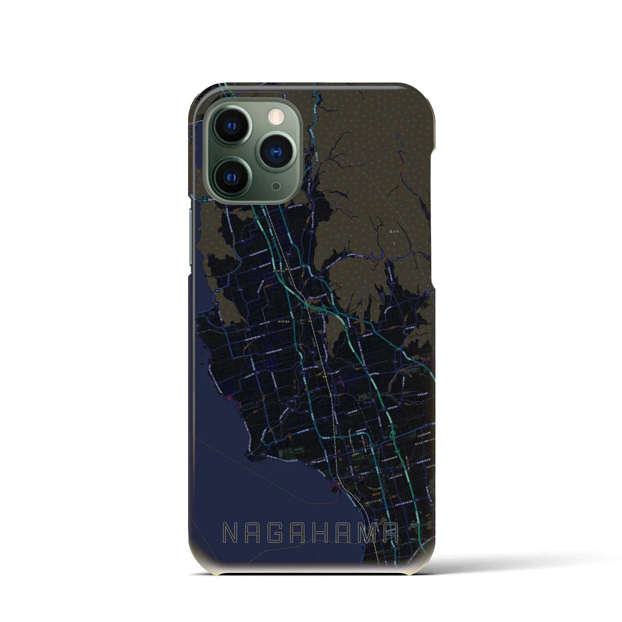 【長浜(滋賀県)】地図柄iPhoneケース(バックカバータイプ)