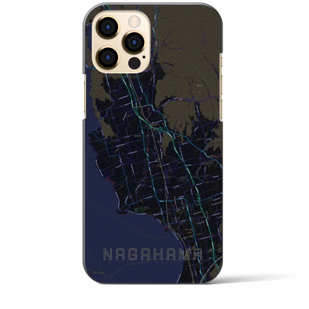 【長浜(滋賀県)】地図柄iPhoneケース(バックカバータイプ)
