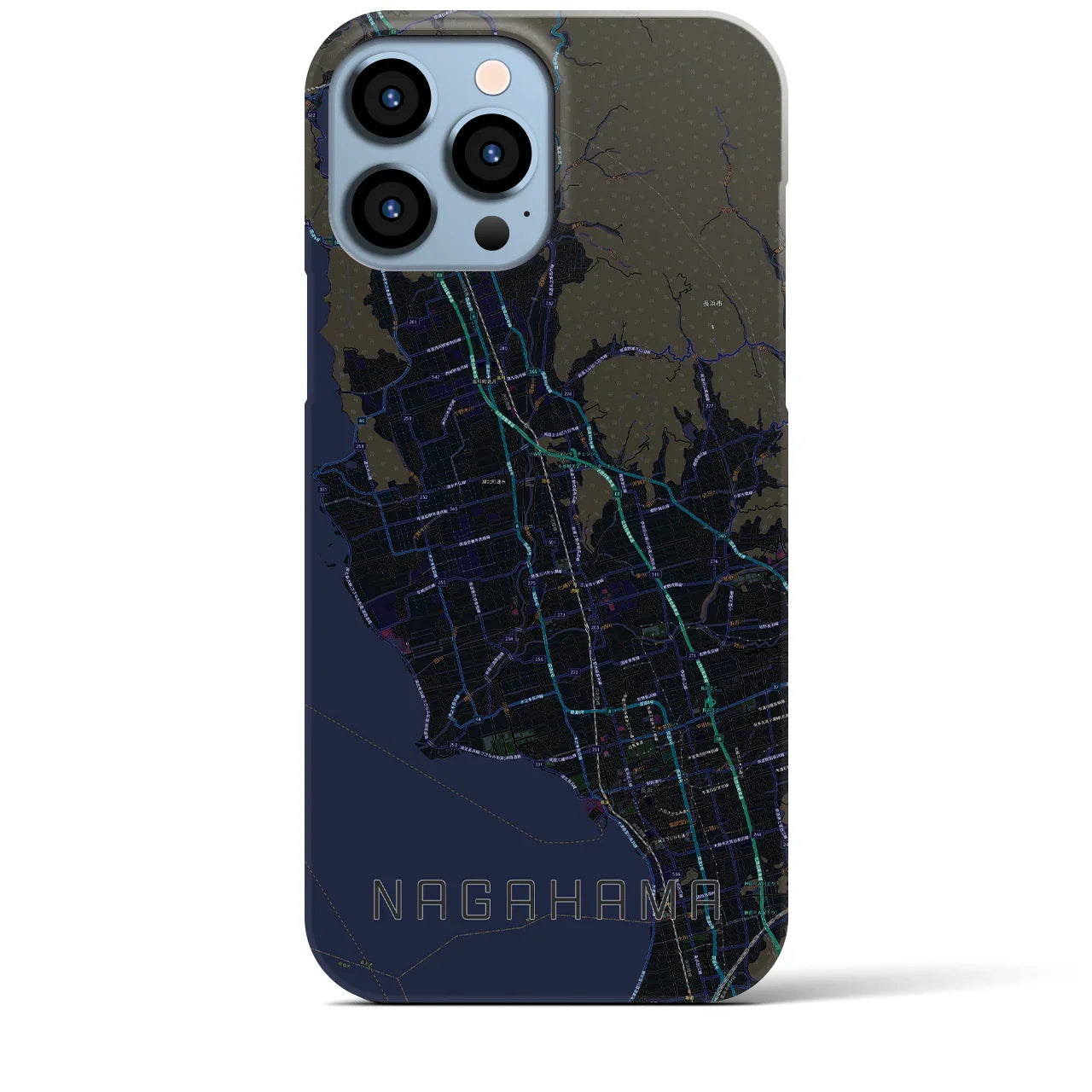 【長浜(滋賀県)】地図柄iPhoneケース(バックカバータイプ)