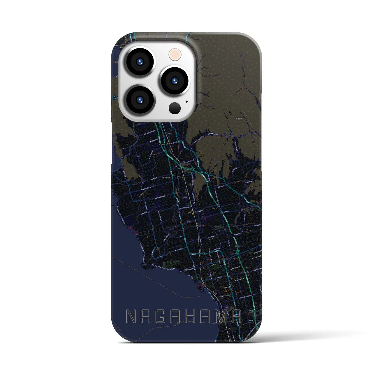 【長浜(滋賀県)】地図柄iPhoneケース(バックカバータイプ)