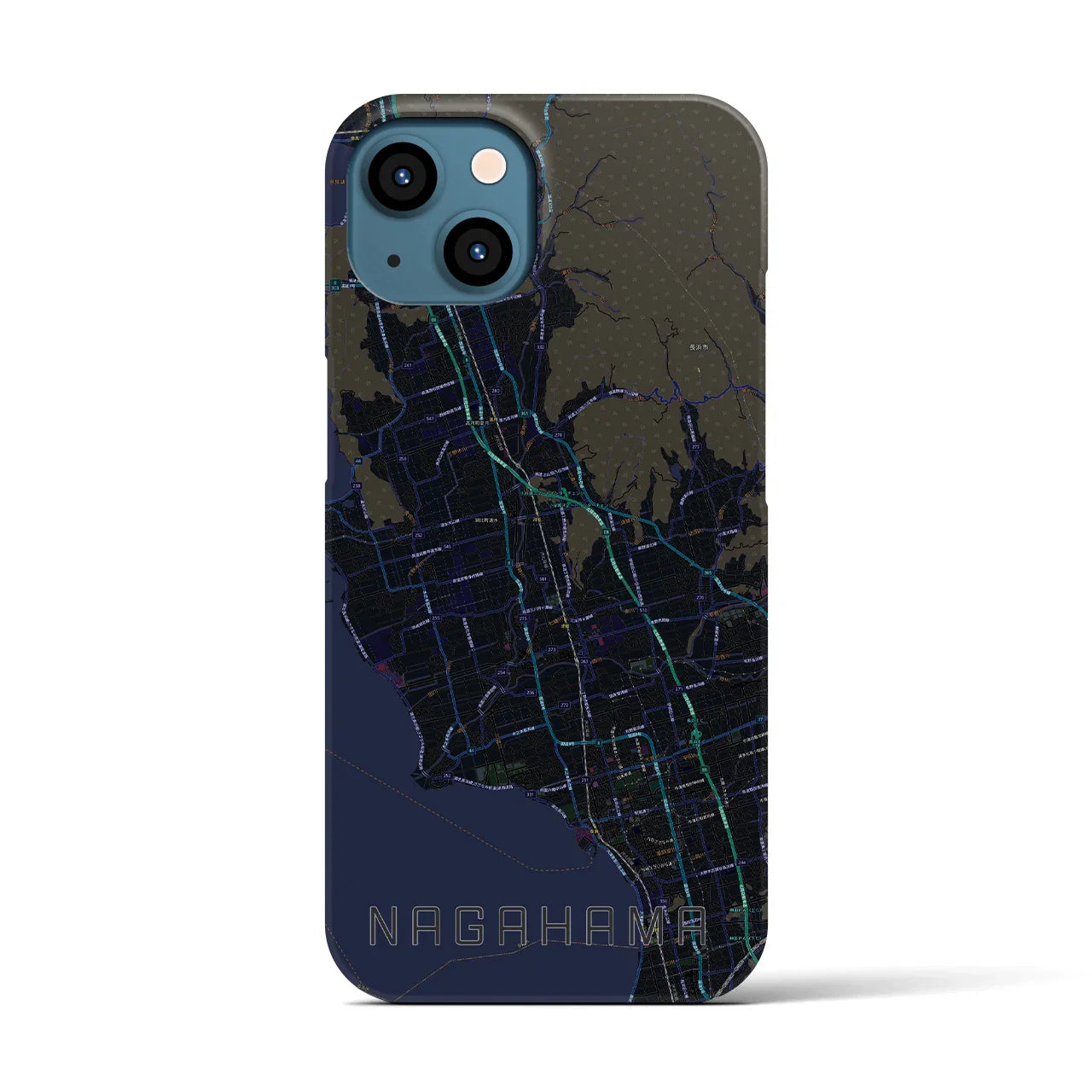 【長浜(滋賀県)】地図柄iPhoneケース(バックカバータイプ)