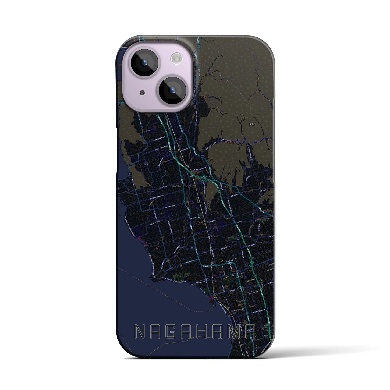 【長浜(滋賀県)】地図柄iPhoneケース(バックカバータイプ)