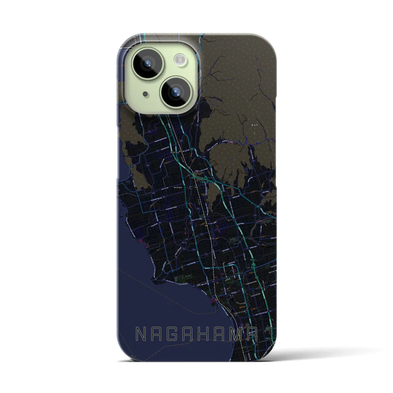 【長浜(滋賀県)】地図柄iPhoneケース(バックカバータイプ)