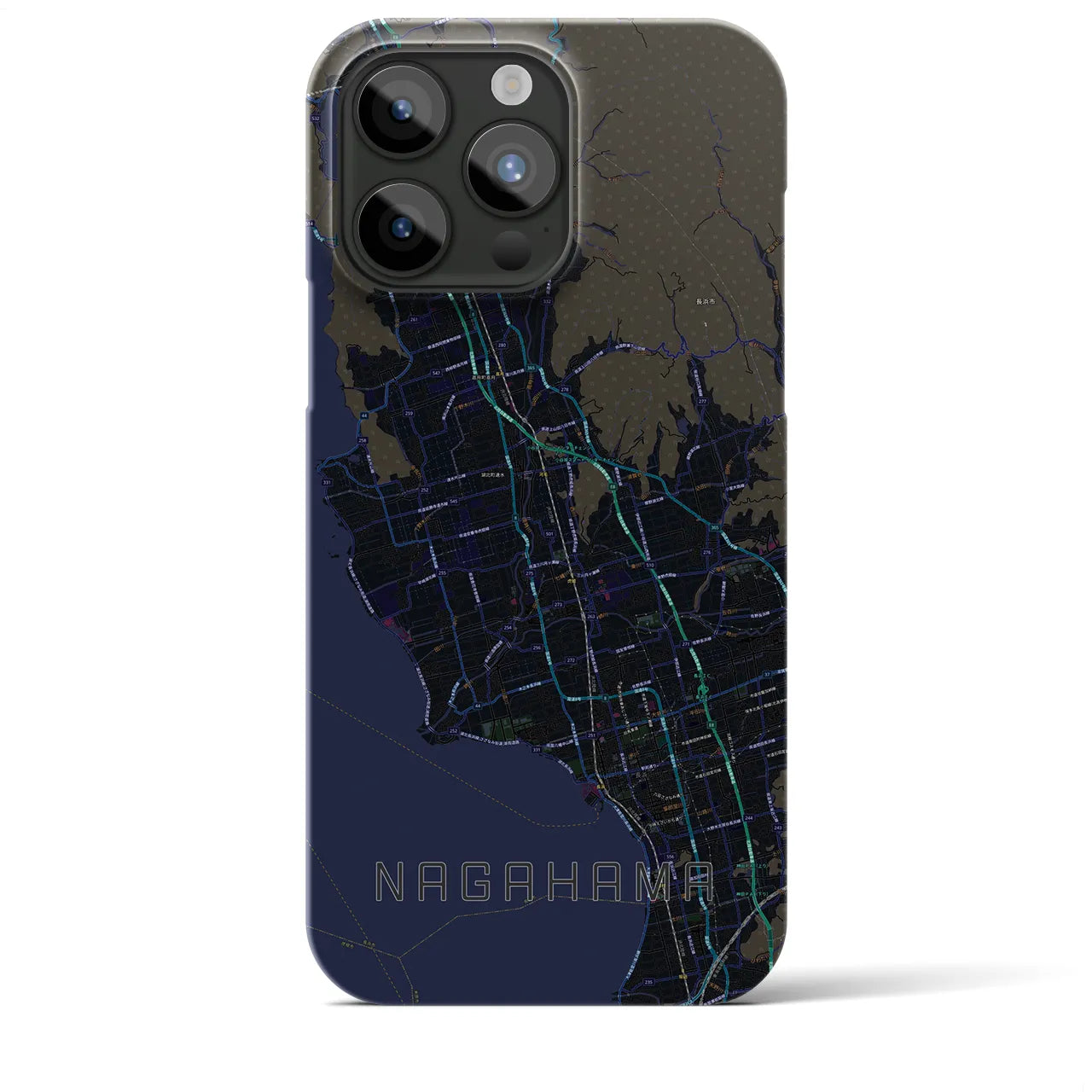 【長浜(滋賀県)】地図柄iPhoneケース(バックカバータイプ)