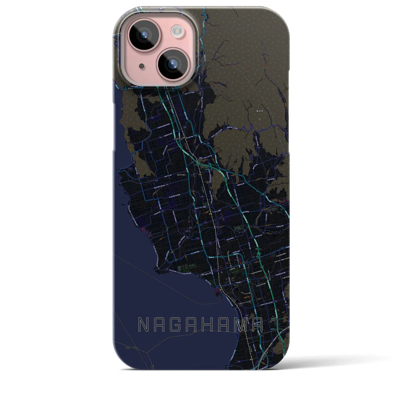 【長浜(滋賀県)】地図柄iPhoneケース(バックカバータイプ)