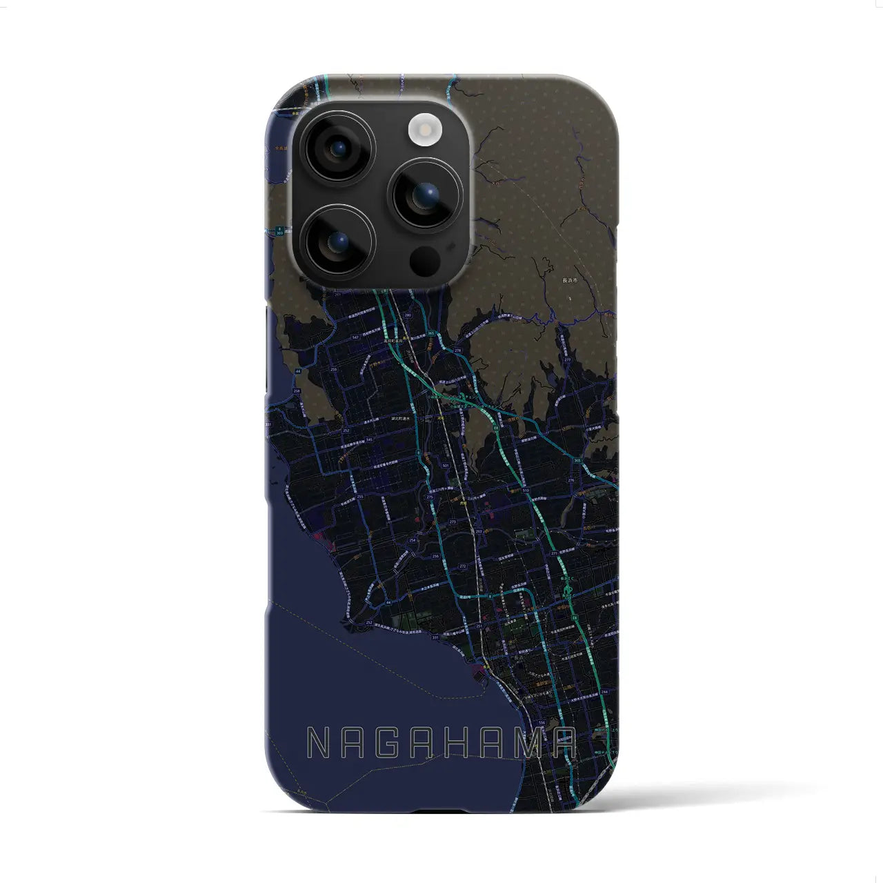 【長浜(滋賀県)】地図柄iPhoneケース(バックカバータイプ)