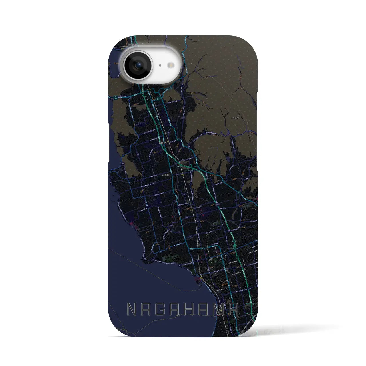 【長浜(滋賀県)】地図柄iPhoneケース(バックカバータイプ)