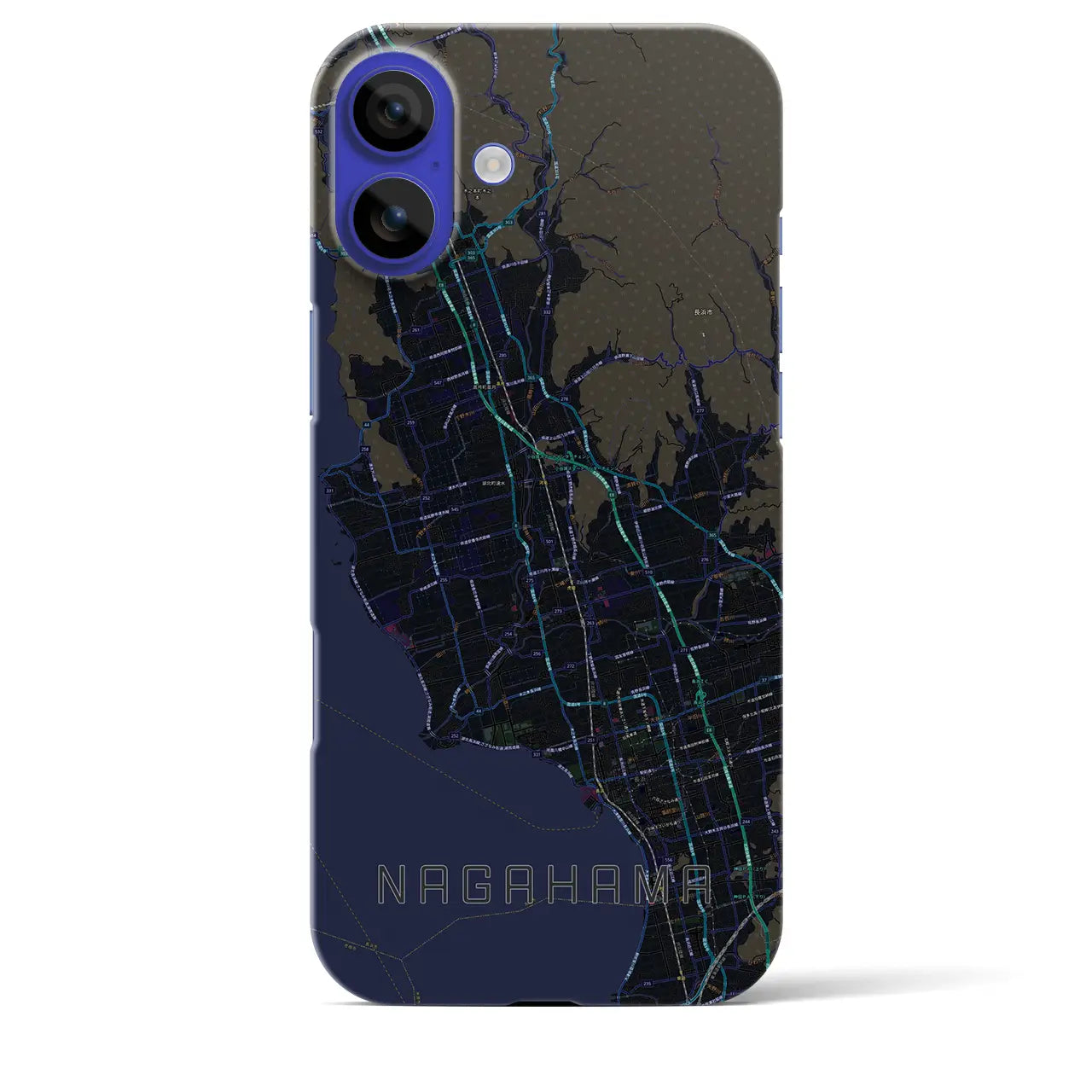 【長浜(滋賀県)】地図柄iPhoneケース(バックカバータイプ)