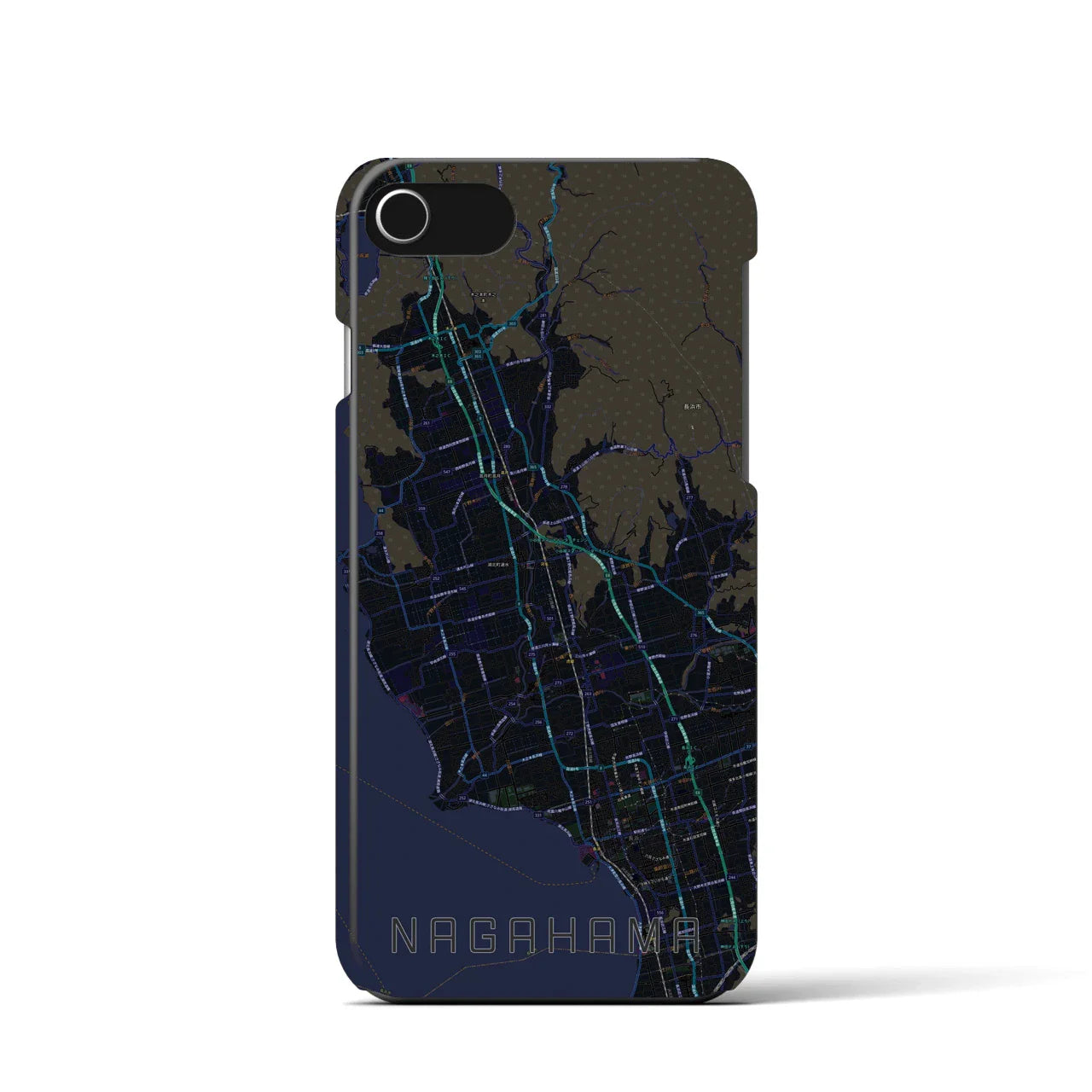 【長浜(滋賀県)】地図柄iPhoneケース(バックカバータイプ)