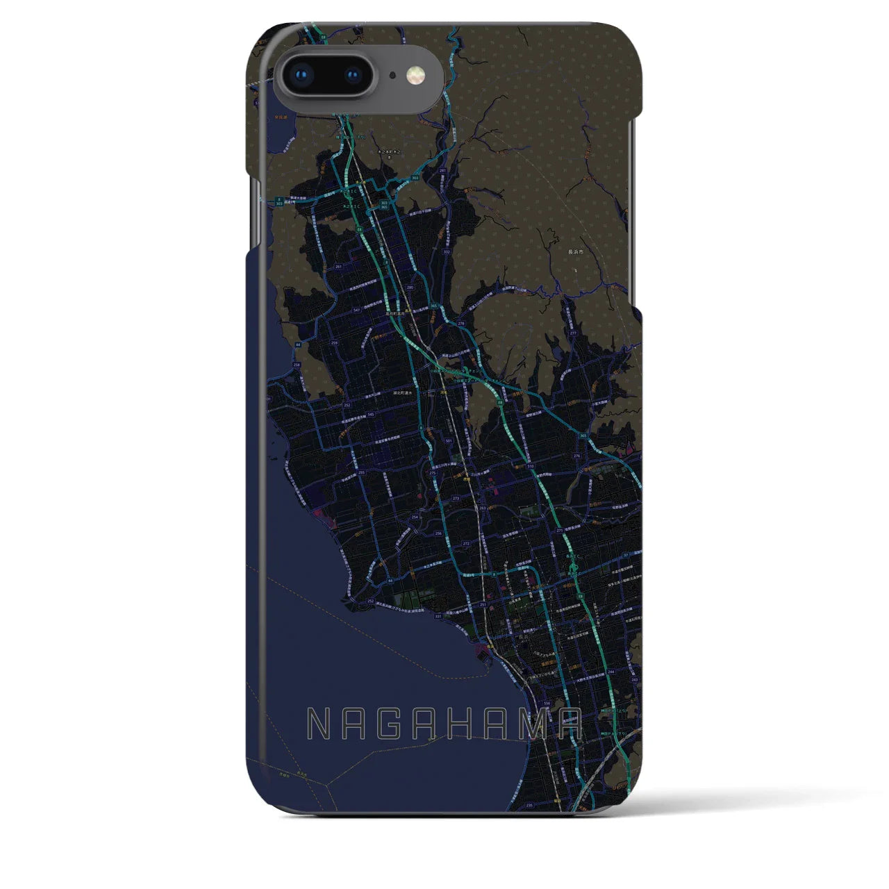 【長浜(滋賀県)】地図柄iPhoneケース(バックカバータイプ)