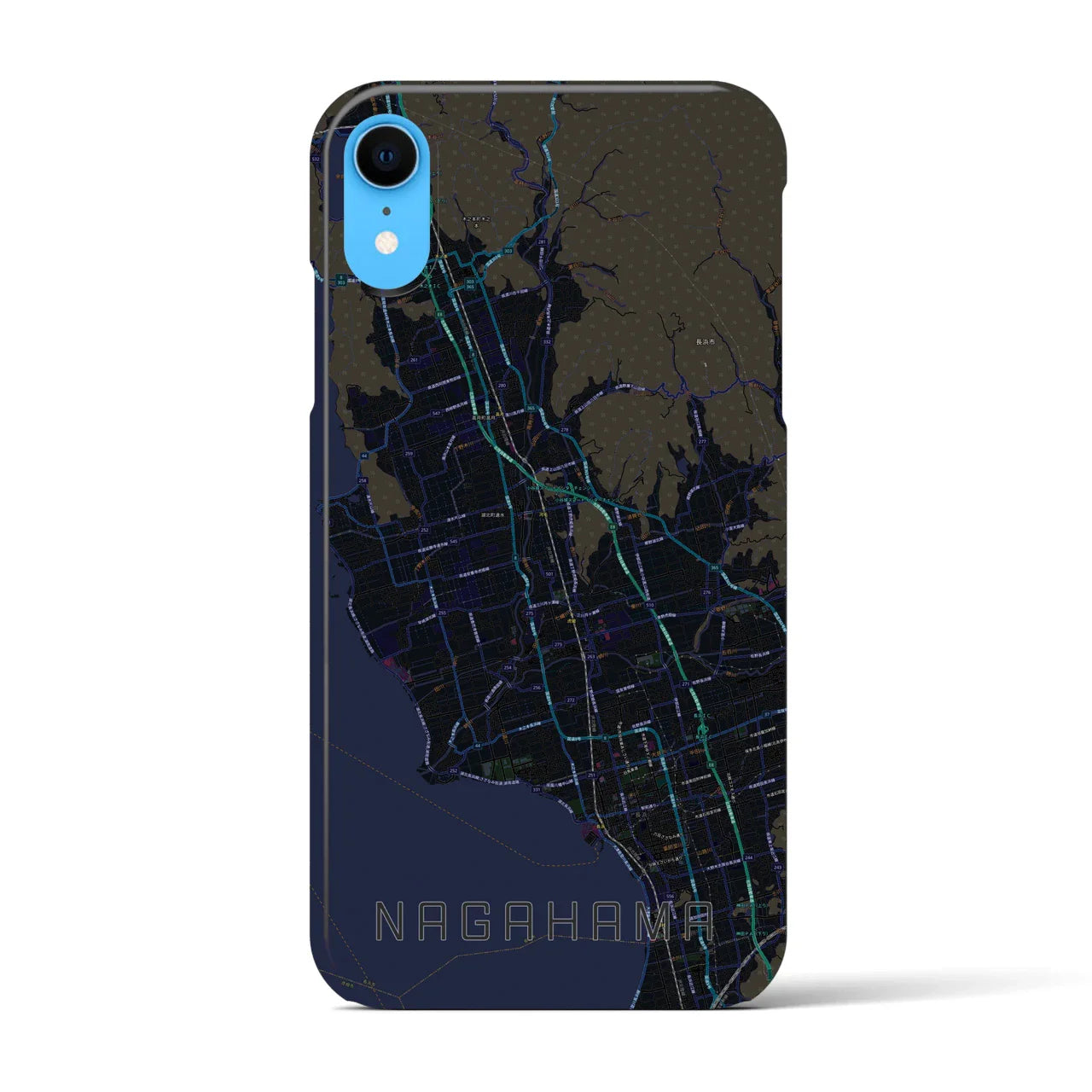 【長浜(滋賀県)】地図柄iPhoneケース(バックカバータイプ)