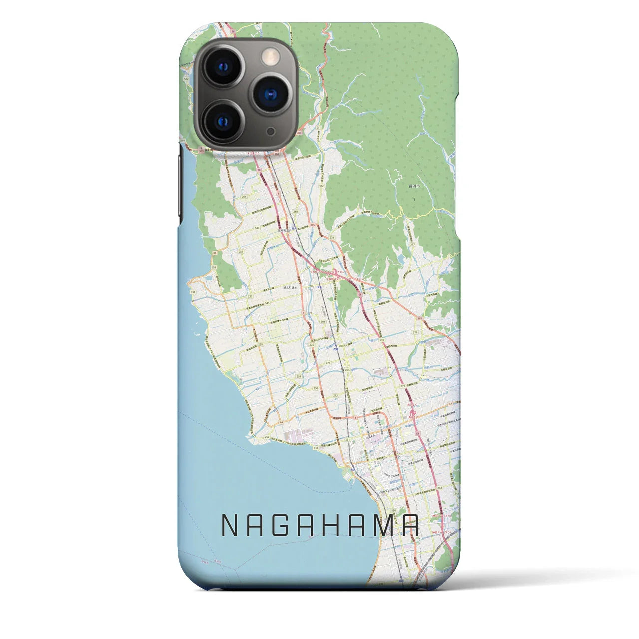 【長浜(滋賀県)】地図柄iPhoneケース(バックカバータイプ)