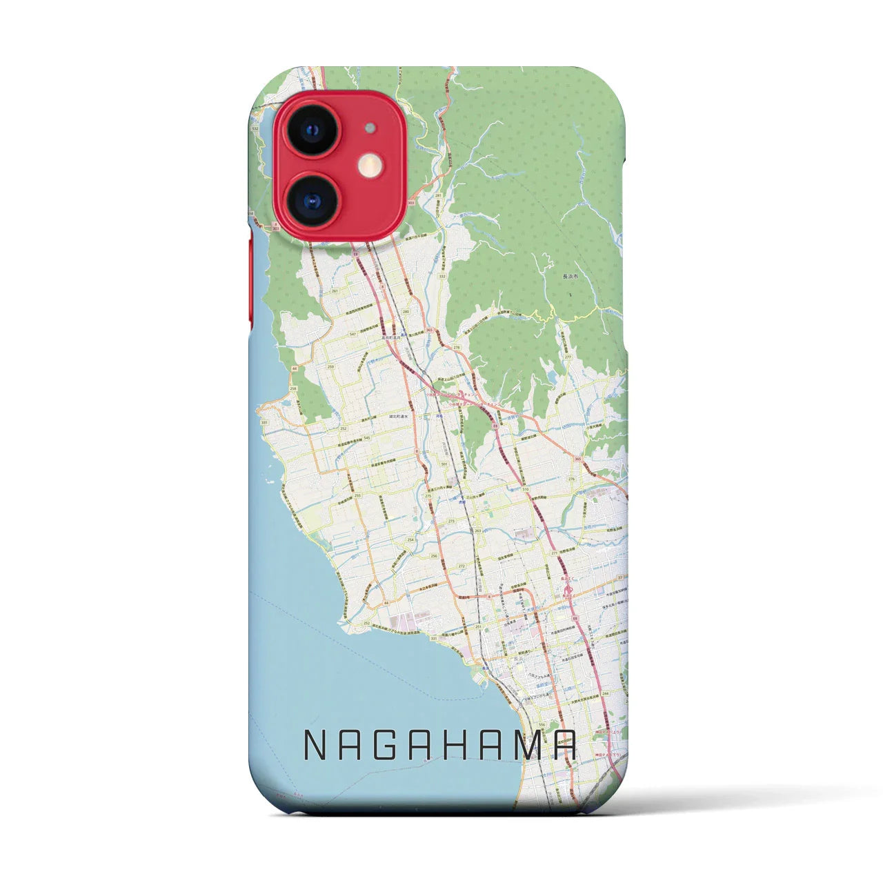 【長浜(滋賀県)】地図柄iPhoneケース(バックカバータイプ)