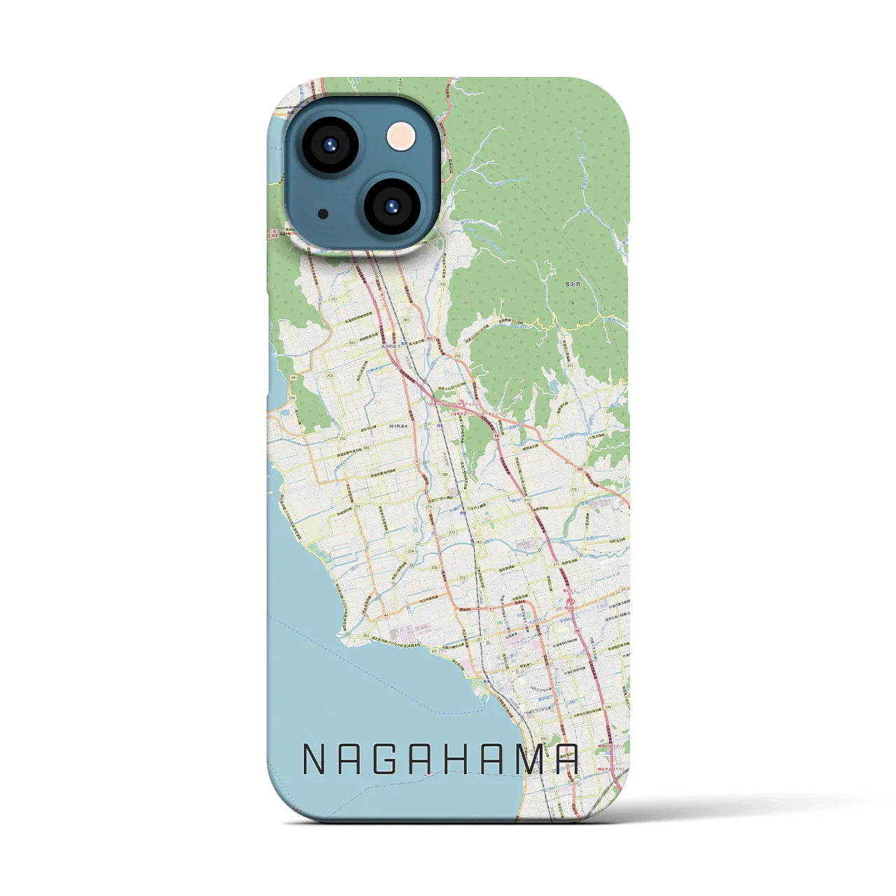 【長浜(滋賀県)】地図柄iPhoneケース(バックカバータイプ)