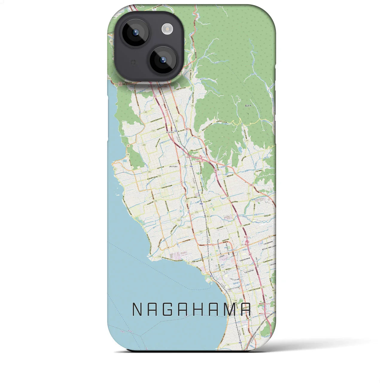 【長浜(滋賀県)】地図柄iPhoneケース(バックカバータイプ)